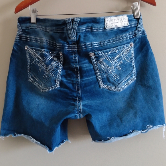 Amethyst Jean Shorts Blue 9 Inch Rise Cotton Pockets Jean Women's Size 13 - Picture 1 of 9